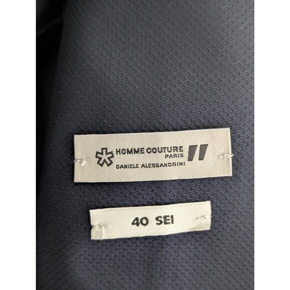 NWT Daniele Alessandrini Italian Navy Blue Textured Blazer IT 46 US 36 Jacket - Picture 7 of 7